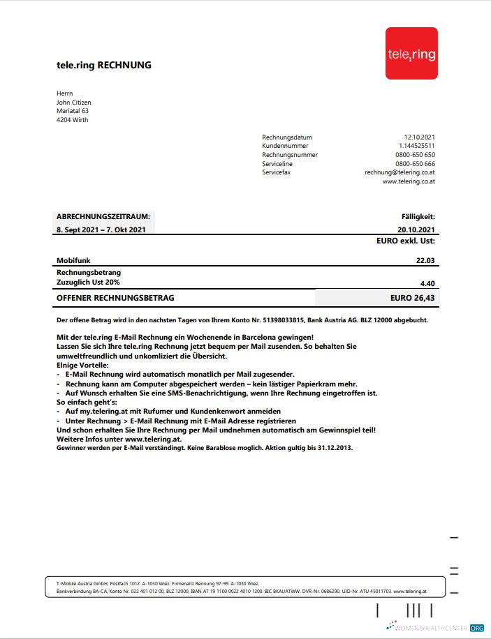 download download Sweden Tele Ring utility bill template in Word and PDF format PDF template PDF template